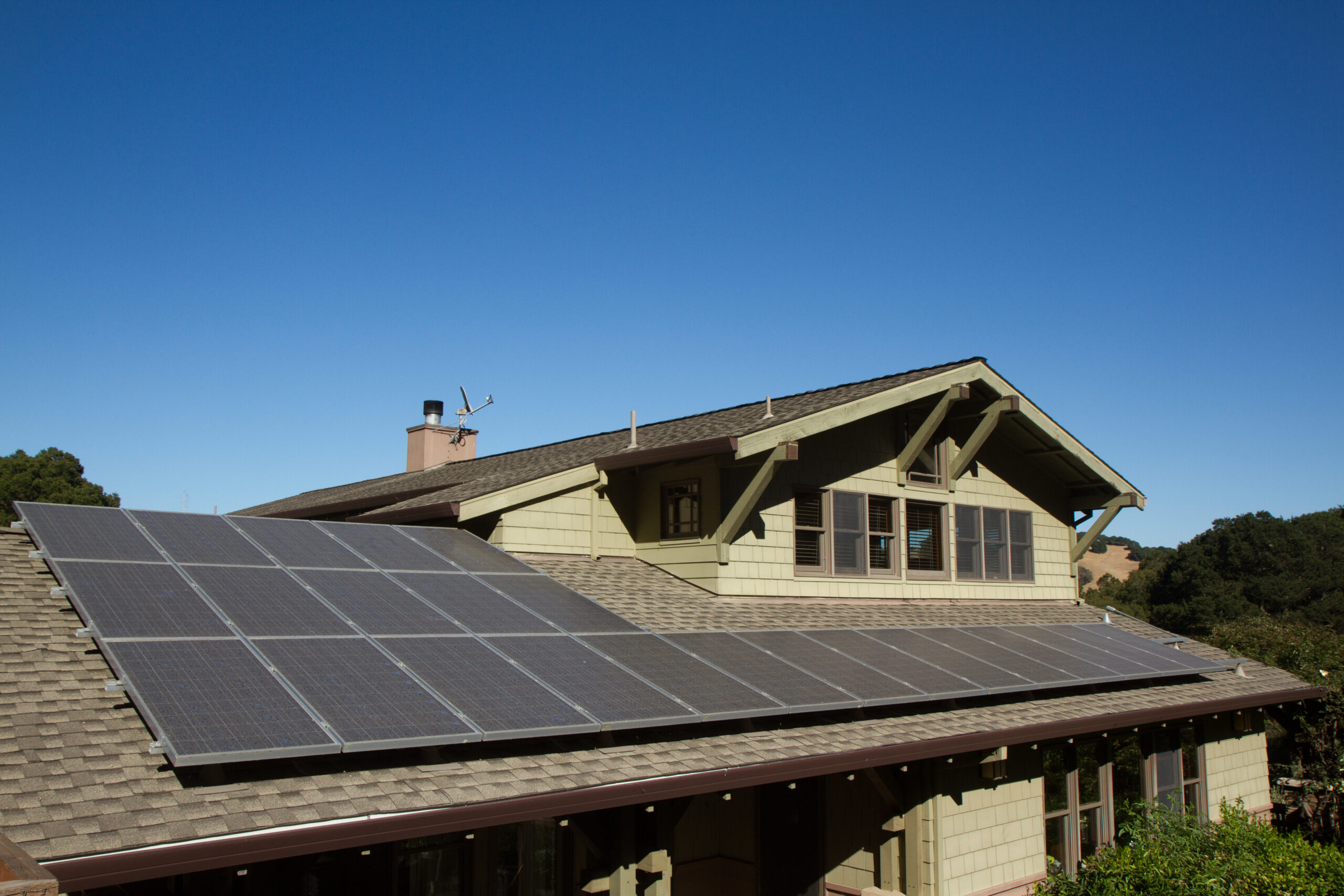 solar panels on roof of house